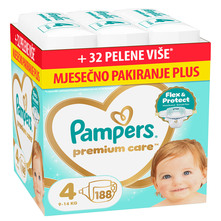 Pampers Premium Care Pelene, veličina 4, mjesečno pakiranje 188/1