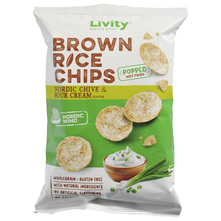 Livity Beyond Green Brown Rice Chips nordic chive&sour cream 60 g