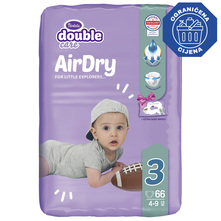 Violeta Double Care Air Dry Pelene, veličina 3 (Midi) 4-9 kg 66/1 + Vlažne maramice 40/1