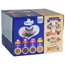 Prevital Nations Kitchen Hrana za mačke losos, govedina, teletina, pačetina 24x85 g