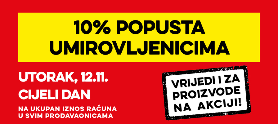 Popust umirovljenicima za studeni