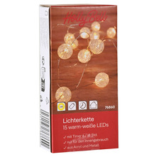 Svjetlosni lanac 15 toplo-bijelih LED dioda