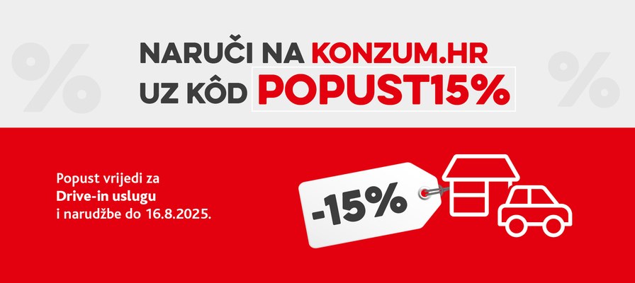 15% popusta na uslugu Konzum Drive-in u Zagrebu