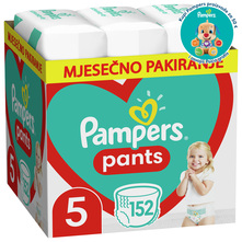 Pampers Pants Pelene-gaćice, Veličina 5, mjesečno pakiranje 152/1