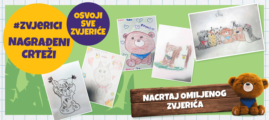 Nagradni natječaj 'Nacrtaj omiljenog Zvjerića i osvoji sve Zvjeriće plišance'