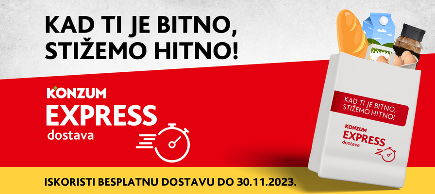 Osigurajte si brzu dostavu najpotrebnijih namirnica uz Konzum Express dostavu