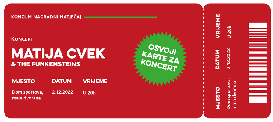 Nagradni natječaj 'Osvoji karte za koncert Matije Cveka'