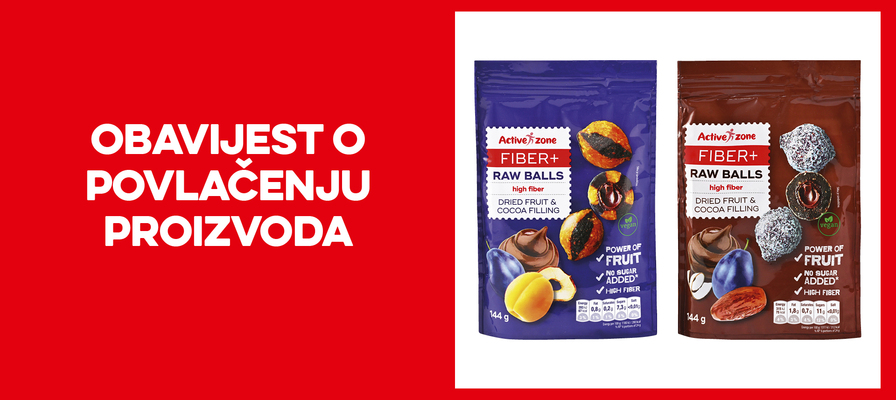 Obavijest o povlačenju proizvoda Active Zone voćne kuglice