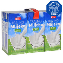 K Plus Trajno mlijeko 2,8% m.m. 6x1 l