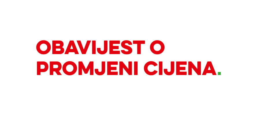 Obavijest o promjeni cijena