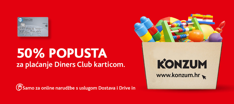 Od 8.12. do 12.12. kreiraj online narudžbu, plati Diners club karticom i ostvari 50% popusta