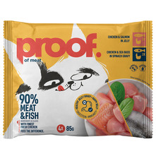 Proof of Meat Hrana za mačke piletina s lososom & piletna s brancinom i špinatom 4x85 g