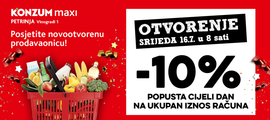 Pozivamo vas na otvorenje Konzum prodavaonice u Petrinji
