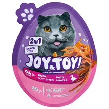 Joy&Toy 2in1 Poslastica za mačke s pačjim mesom + igračka 20 g