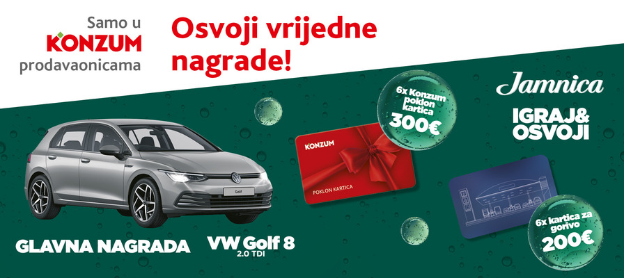 Nagradna igra samo u Konzumu - Jamnica i Konzum svaki tjedan nagrađuju kupnju