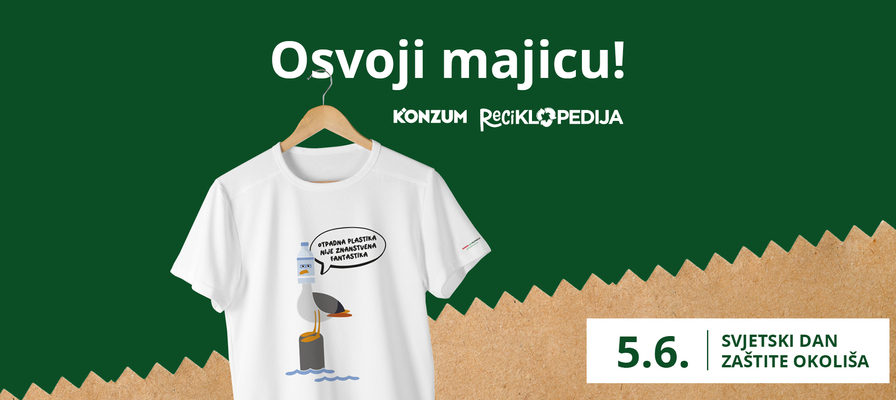 Nagradni natječaj na Facebooku i Instagramu - Osvoji majicu Konzum Reciklopedija