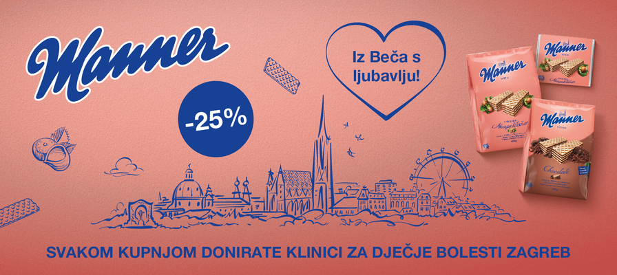 Kupnjom Manner proizvoda donirate Klinici za dječje bolesti Zagreb