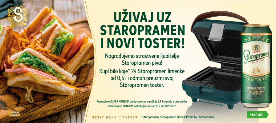 Uživaj uz Staropramen i novi toster!