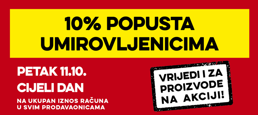 Popust umirovljenicima za listopad