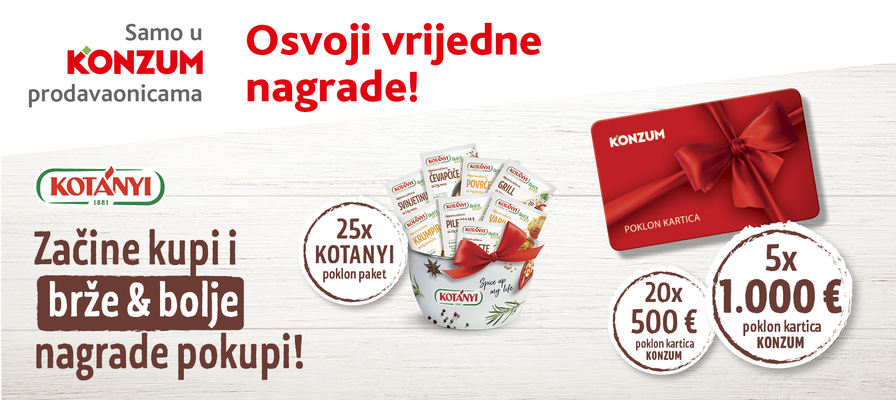 Nagradna igra samo u Konzumu - Začine kupi i brže i bolje nagrade pokupi