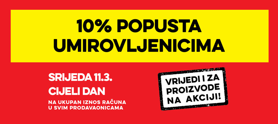 Popust umirovljenicima za ožujak