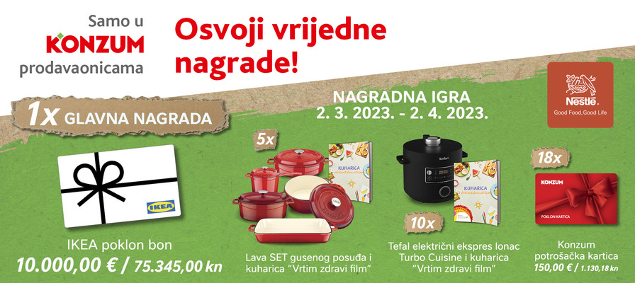 Nagradna igra samo u Konzumu - #VišeLJubaviManjeOtpadaOdHrane 