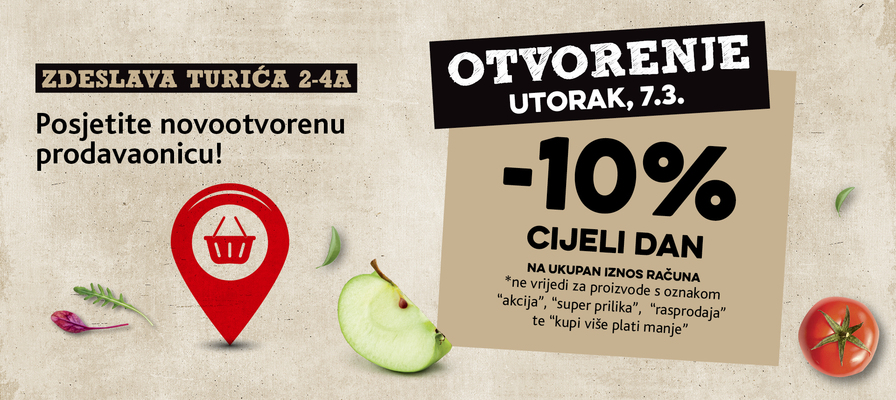 Otvorenje nove prodavaonice u Zagrebu - Zdeslava Turića 2-4 A, Borovje