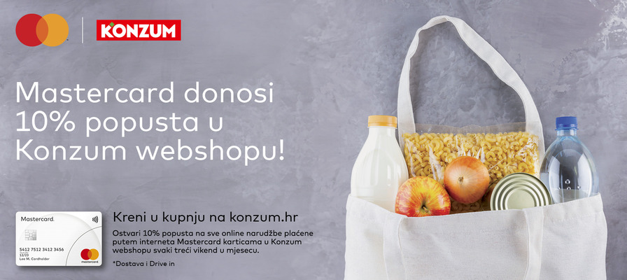 Mastercard donosi 10% popusta u Konzum webshopu