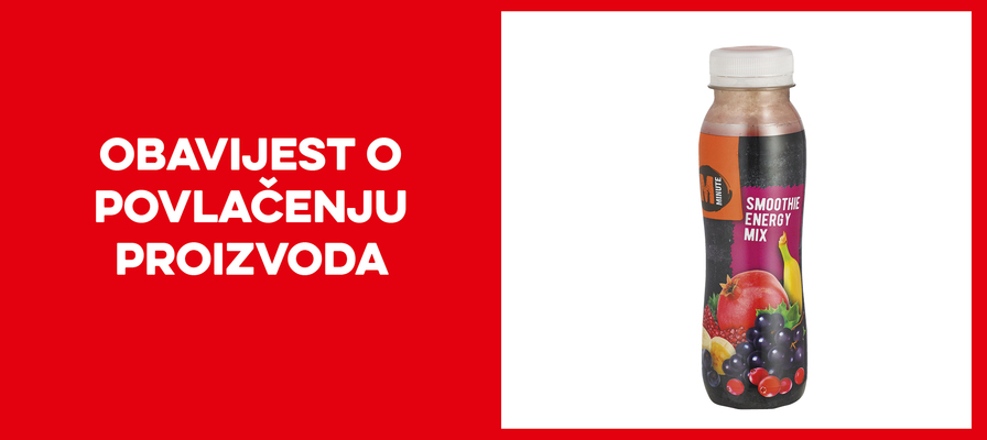 Opoziv proizvoda - Smoothie energy mix 250ml