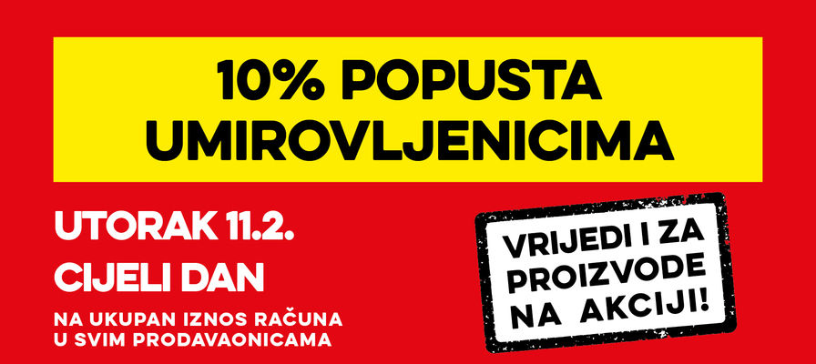 Popust umirovljenicima za veljaču
