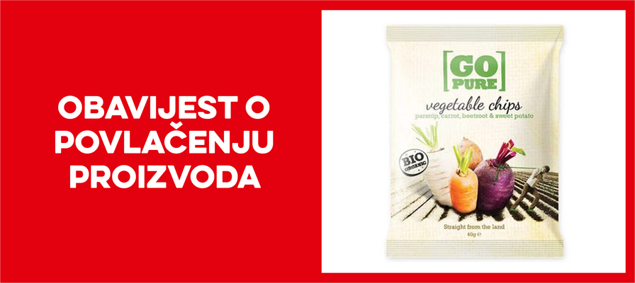 Opoziv i povlačenje proizvoda - čips cikla, pastrnjak, mrkva i batat