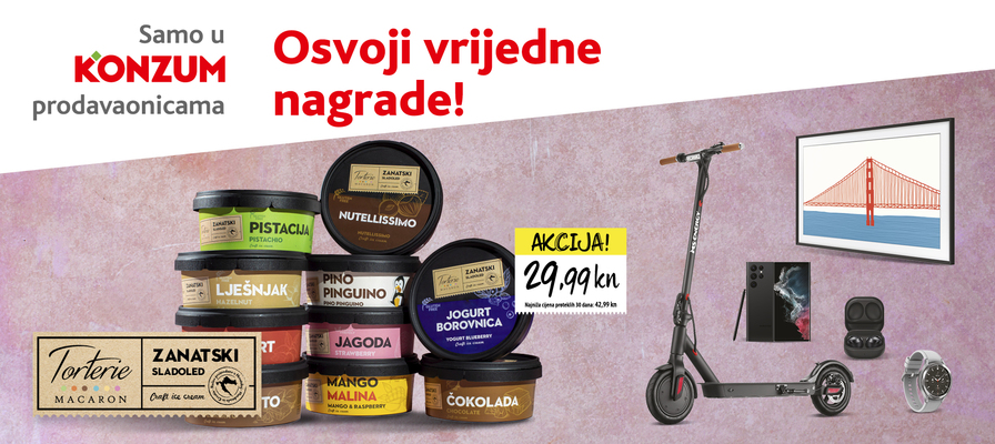 Nagradna igra samo u Konzumu - Sladoledom do slatkih nagrada