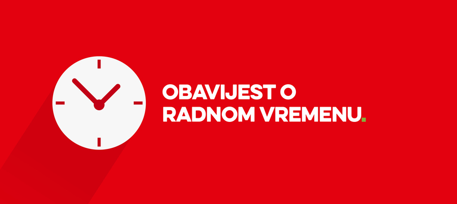 Radno vrijeme 30.5. i 3.6.2021.