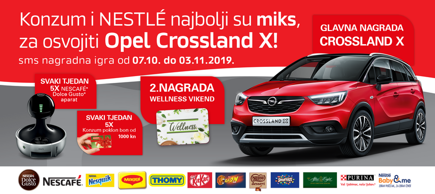 Konzum i Nestle najbolji su miks, za osvojiti Opel Crossland X