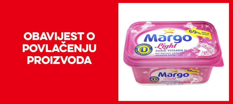 Opoziv i povlačenje margarina Margo light s tržišta
