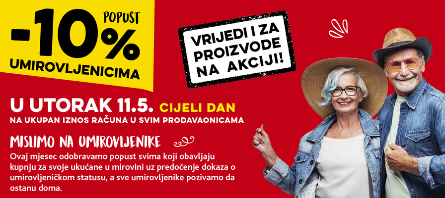 Popust umirovljenicima za svibanj