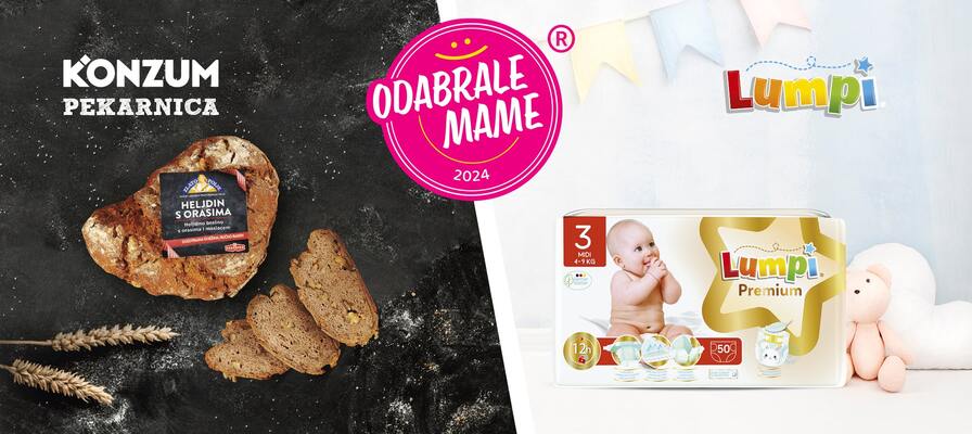 Našem odjelu pekarnice i proizvodu Lumpi pelene dodijeljeno priznanje „Odabrale mame“