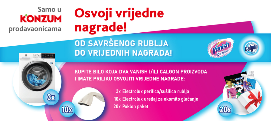 Nagradna igra samo u Konzumu - Vanish i Calgon