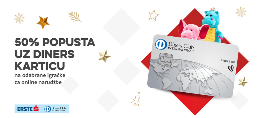 Naruči igračke uz 50% popusta za plaćanje Diners karticom