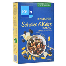 Kolln Muesli od cjelovitog zrna s bijelom čokoladom i keksi s kakaom 400 g