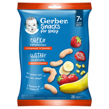Gerber Snack od kukuruza jagoda i banana 28 g