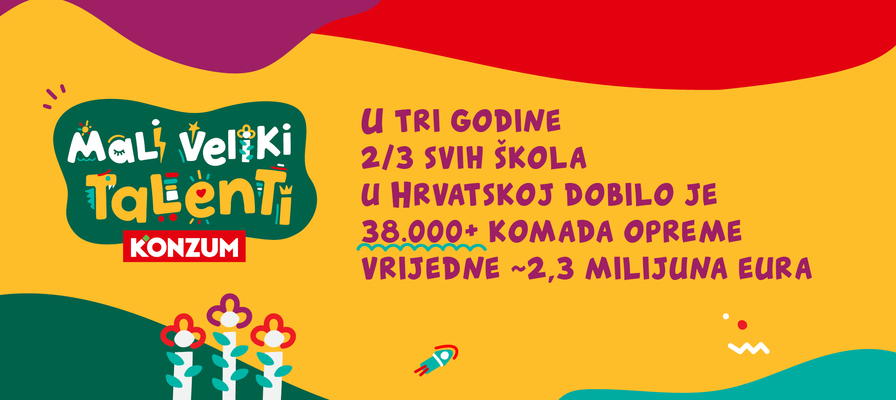 Konzum zaključio treću sezonu Malih velikih talenata – ukupno 2,3 milijuna eura ulaganja u školsku opremu i razvoj talenata