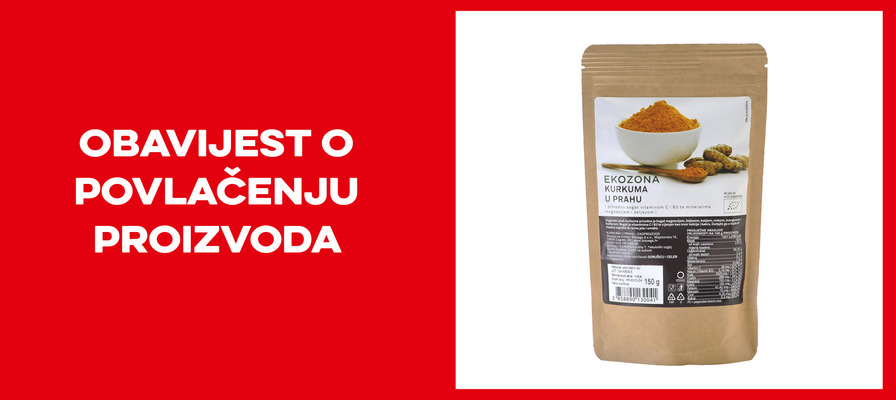 Opoziv i povlačenje kurkume 150g s tržišta