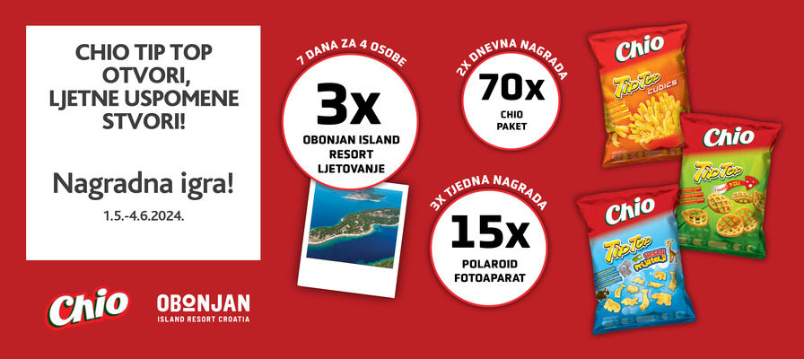 Nagradna igra - Chio Tip Top otvori, ljetne uspomene stvori