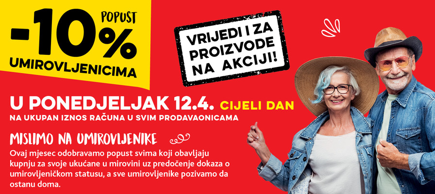 Popust umirovljenicima za travanj