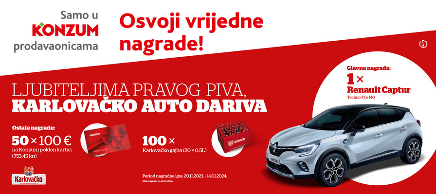 Nagradna igra - Ljubiteljima pravog piva, Karlovačko auto dariva