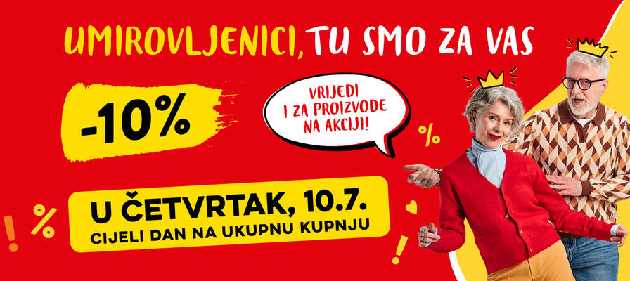 Popust umirovljenicima za srpanj
