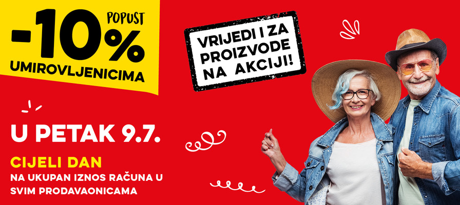 Popust umirovljenicima za srpanj
