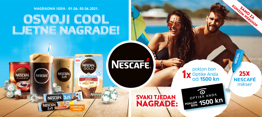 Nagradna igra - Kupi NESCAFÉ proizvode u Konzum webshopu i osvoji COOL ljetne nagrade!