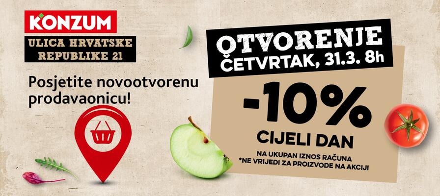 Otvorenje nove prodavaonice u Osijeku - ne propusti 10% popusta na ukupni iznos računa!